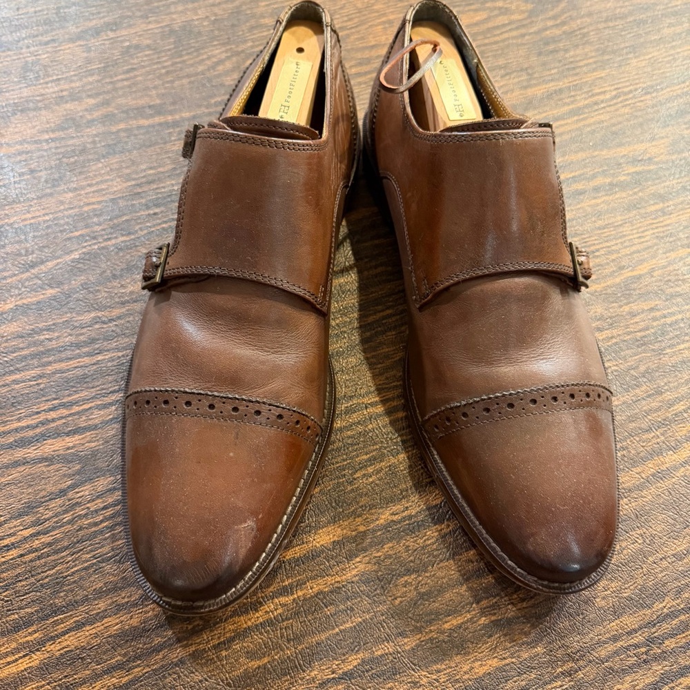 Florsheim Brown Leather Double Monk Strap Dress Shoes